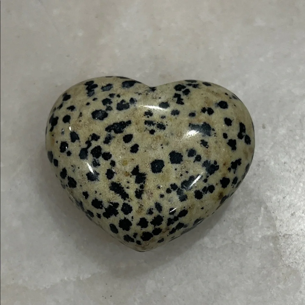 Dalmatian Stone Heart-Shaped Accent